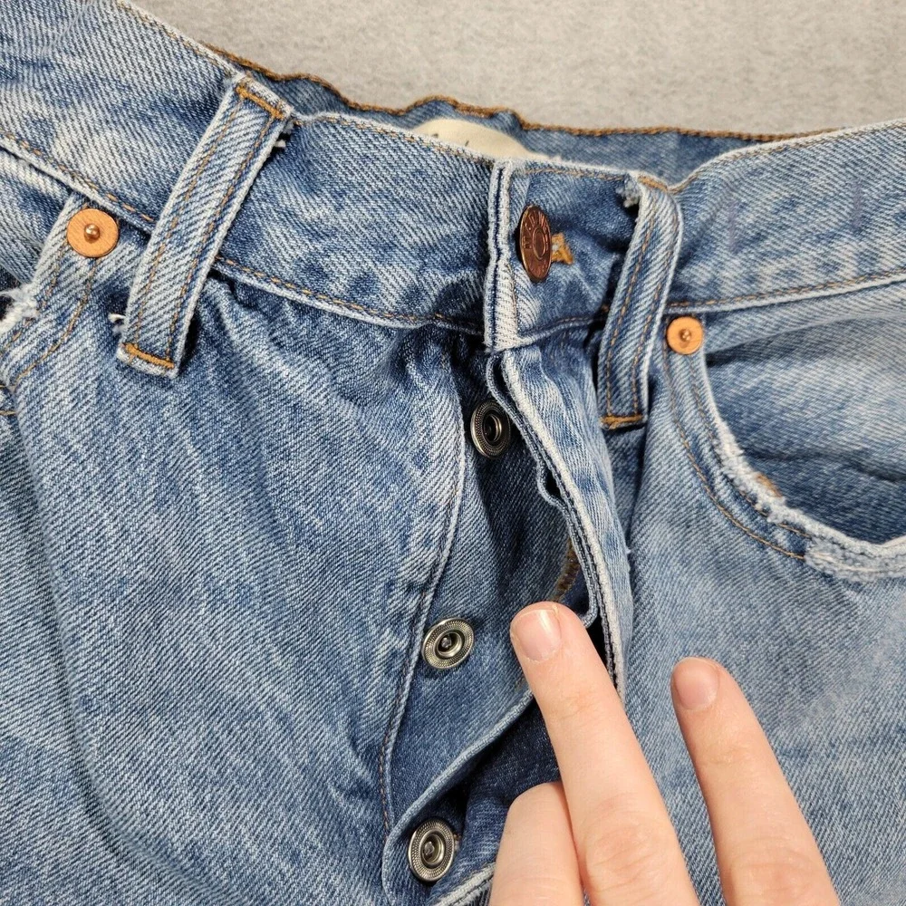 Madewell Womens The Dad Jeans Relaxed Straight Size 28 (Fits 30x27) Blue Classic